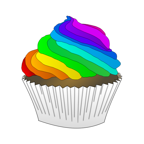 SVG Rainbow cupcake