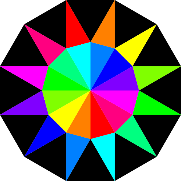 SVG Rainbow dodecagram