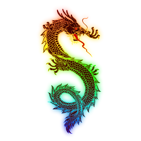 SVG Rainbow dragon vector image