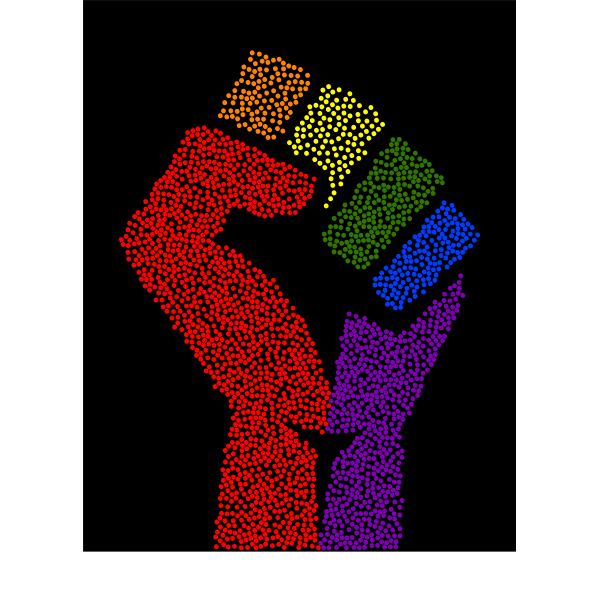 SVG Rainbow Fist Remix Stipple Black