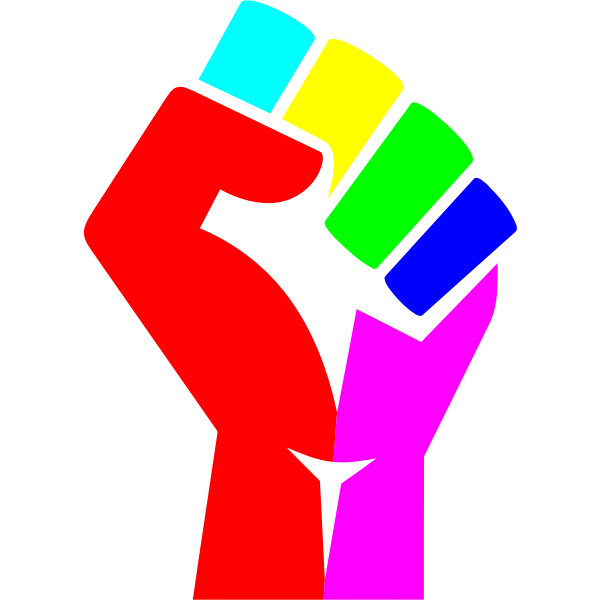 SVG Rainbow Fist saturated colors