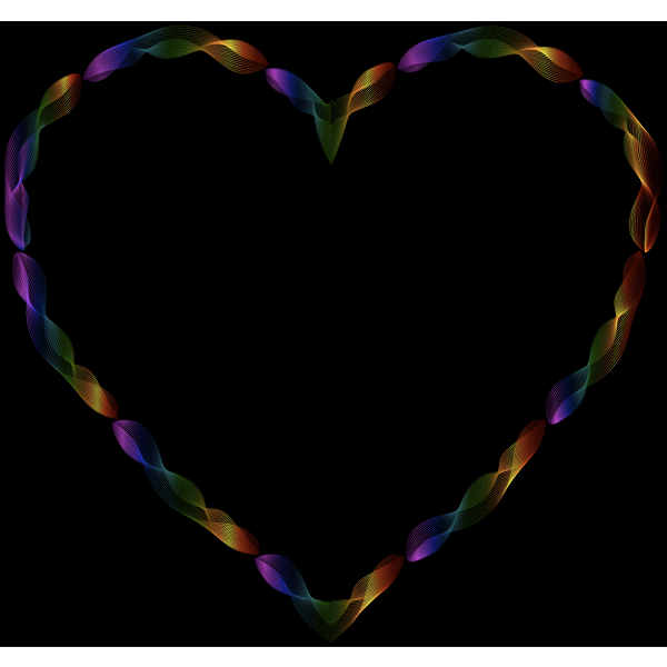 SVG Rainbow Line Art Heart