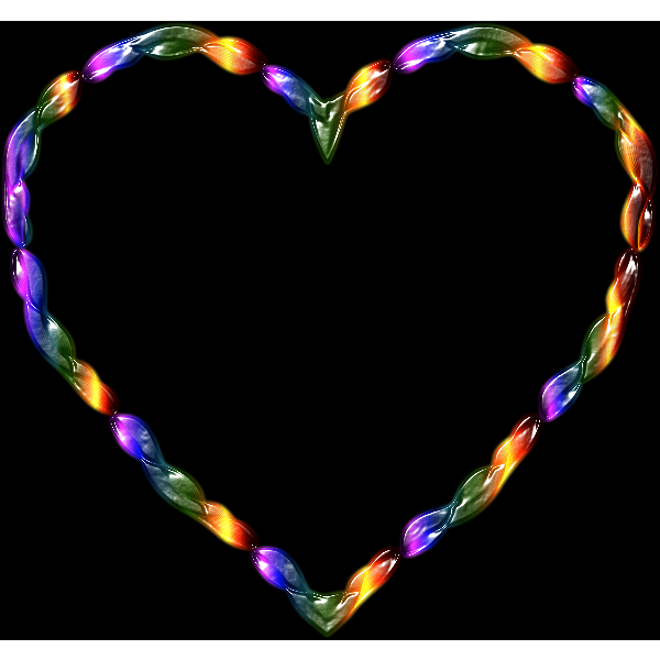 SVG Rainbow Line Art Heart 2
