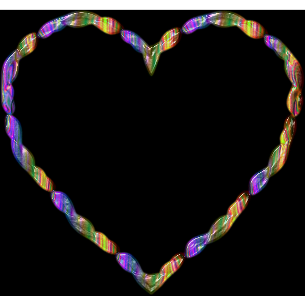 SVG Rainbow Line Art Heart 3