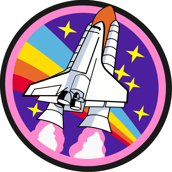 SVG Rainbow rocket badge