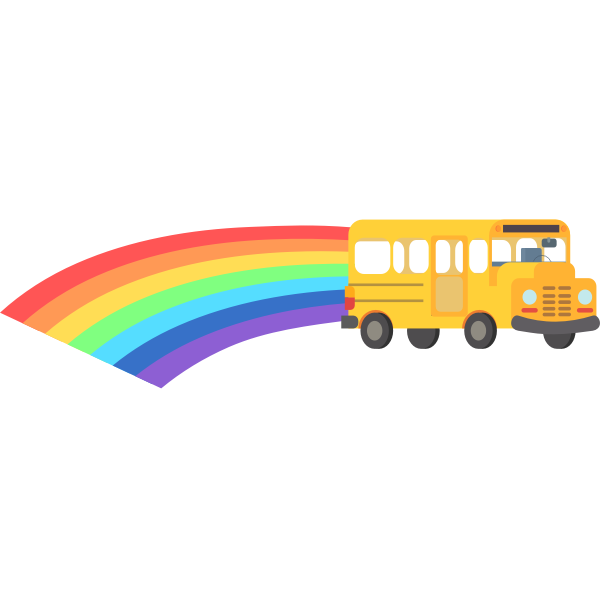 SVG Rainbow school bus