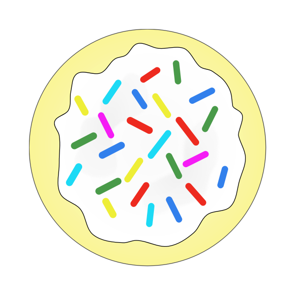 SVG Rainbow sprinkles sugar cookie