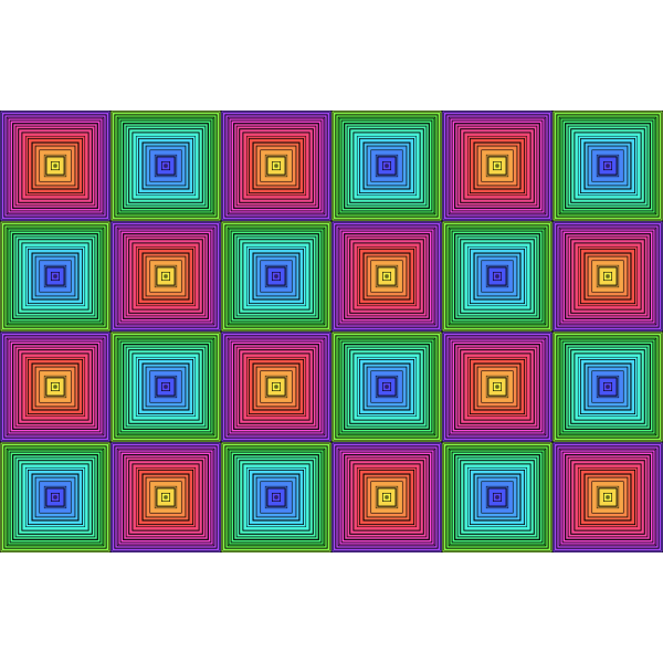 SVG Rainbow squares in pattern