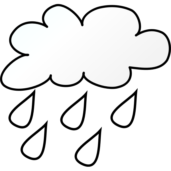 SVG Rainy cloud line art vector image