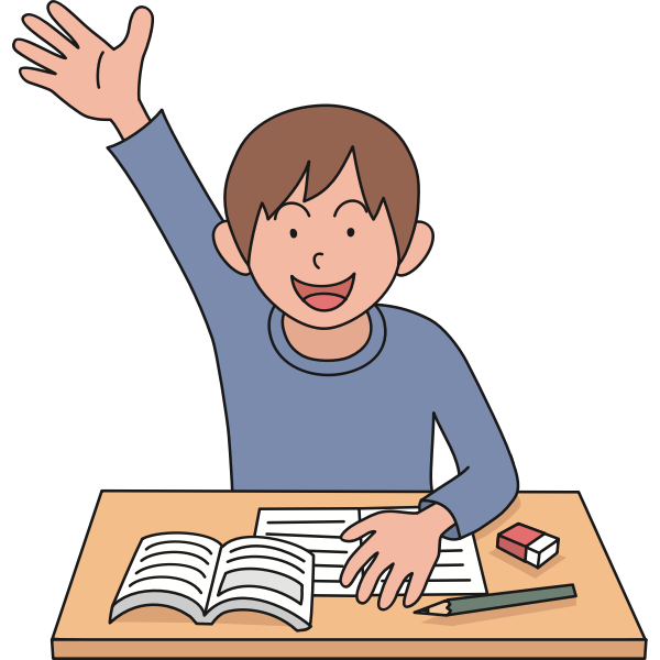 SVG Raised hand student