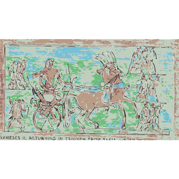 SVG Rameses II Returning in triumph from Syria vector illustration