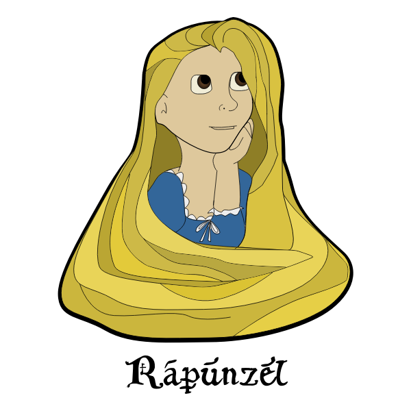 SVG Rapunzel girl vector image