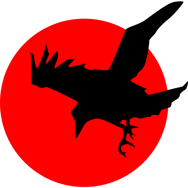 SVG Raven over red moon vector image