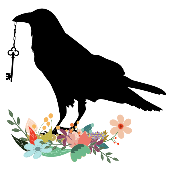 SVG Raven With Key