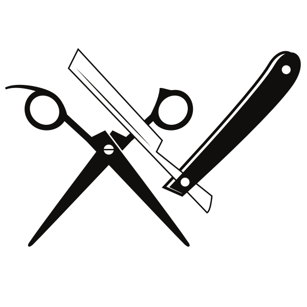 SVG Razor and scissors silhouette