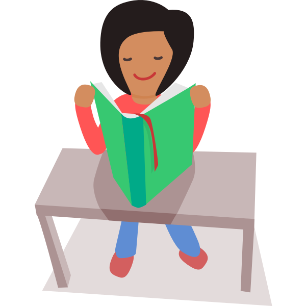 SVG Reading girl