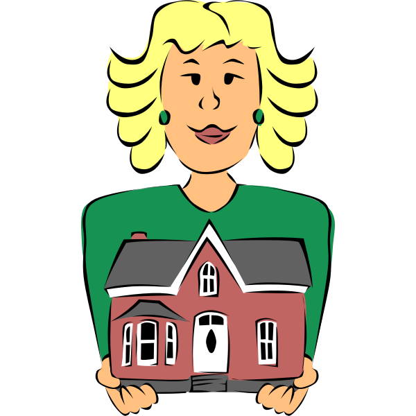 SVG Real Estate Agent Holding House