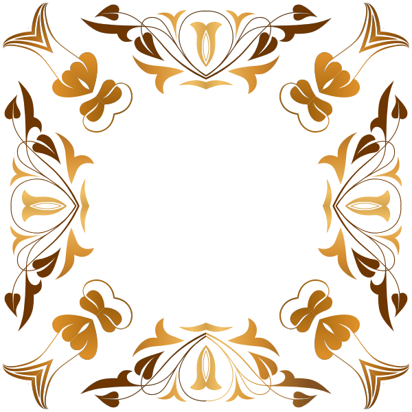 SVG Rectangular floral brown border vector graphics
