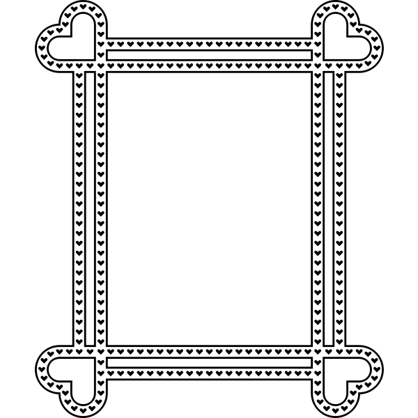SVG Rectangular Frame with hart on ends