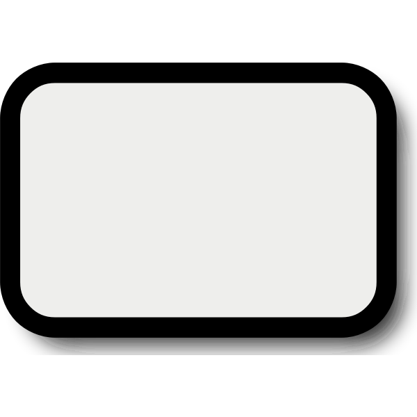 SVG Rectangular white button with thick black frame vector graphics