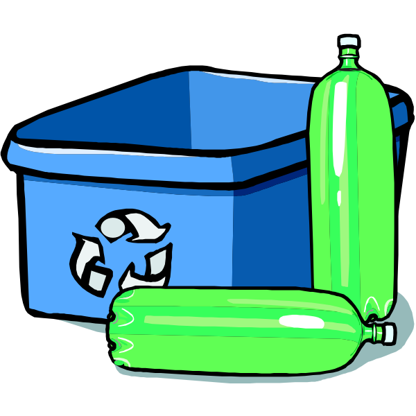 SVG Recycling bin and bottles