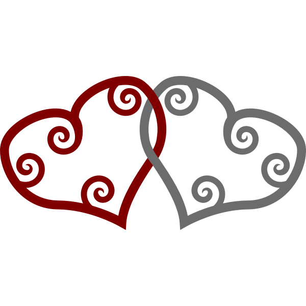 SVG Red amp Silver Maori Hearts Interlinked