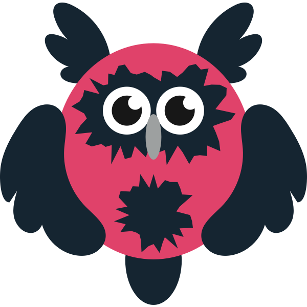 SVG Red and black cartoon owl
