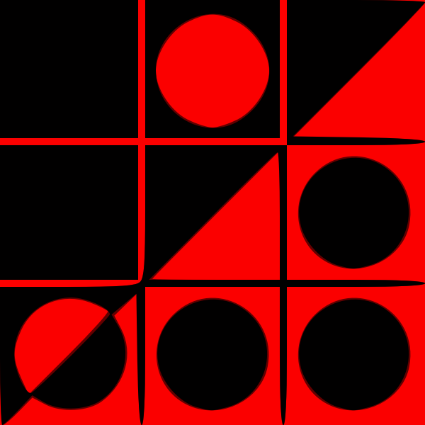 SVG red and black circles on invert background