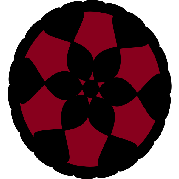 SVG Red and black floral circle