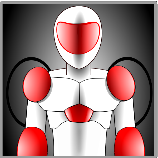 SVG red and grey robot avatar vector illustration
