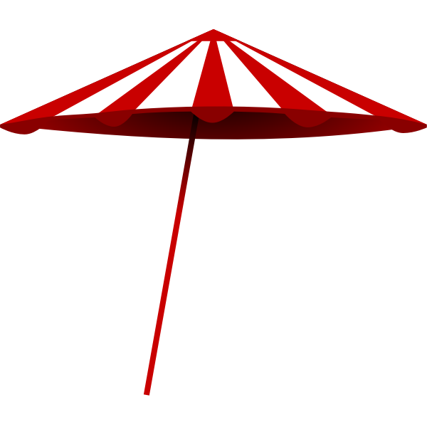 SVG Red and white beach umbrella vector illustration