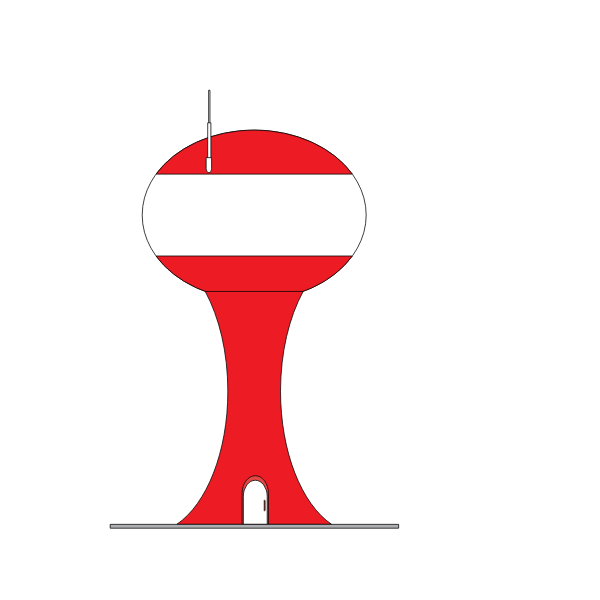 SVG Red and white vector clip art of a lighthouse