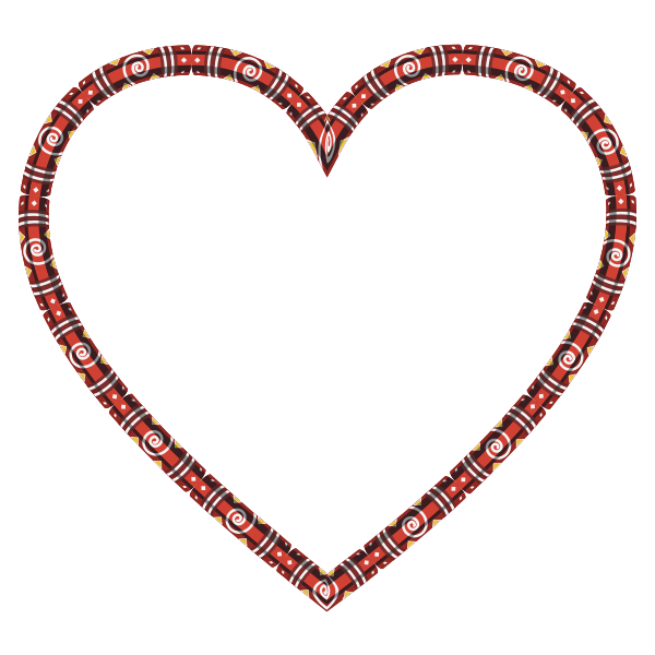 SVG Red and yellow heart decoration