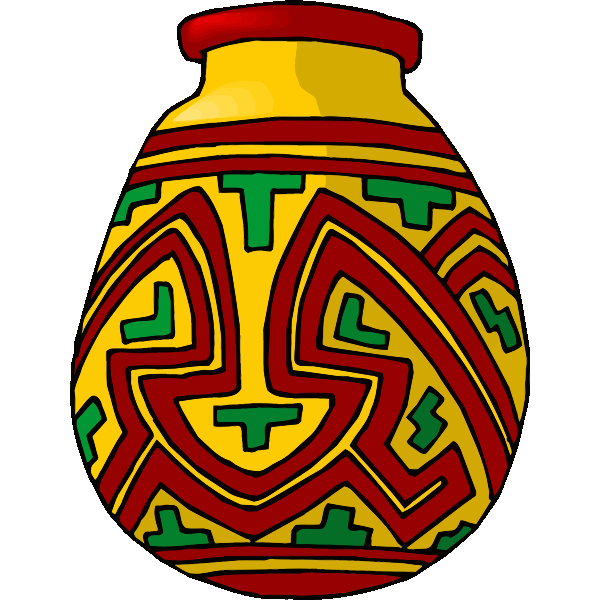 SVG Red and yellow vase