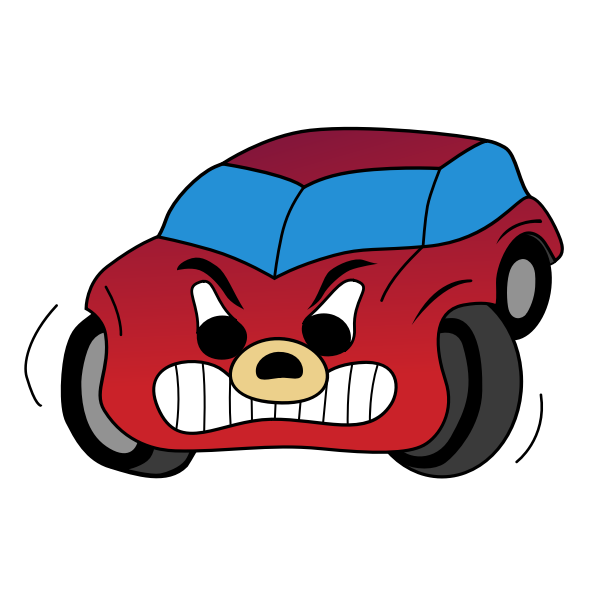 SVG Red angry car comic vector drawing
