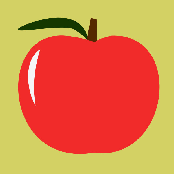 SVG Red apple vector illustration with a leaf