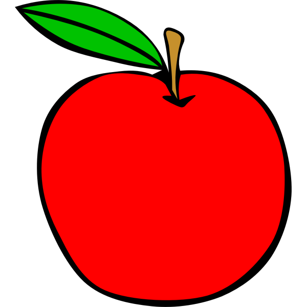 SVG Red apple with a green leaf