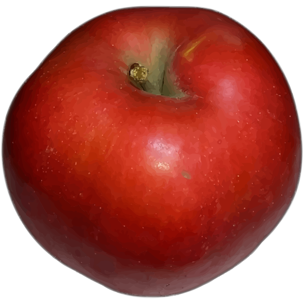 SVG Red apple with green leaf