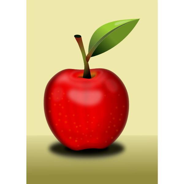 SVG Red apple with shadow