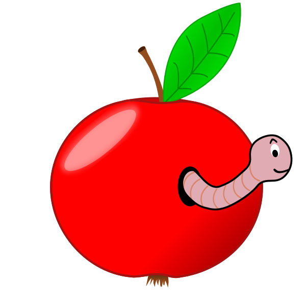 SVG Red apple with worm vector image