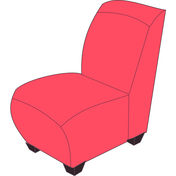 SVG Red armless chair