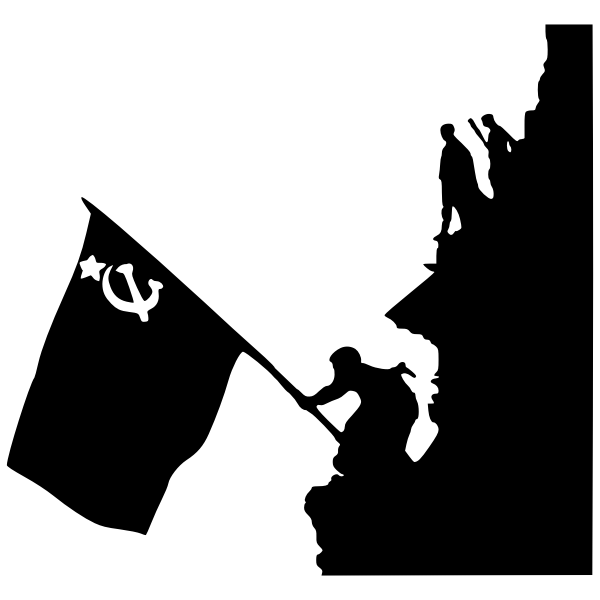 SVG Red Army flag over Reichstag vector illustration