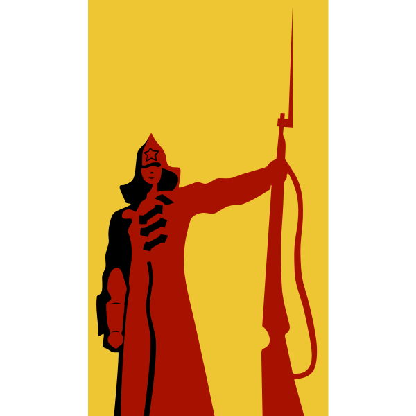 SVG Red Army young soldier in poster style illustration