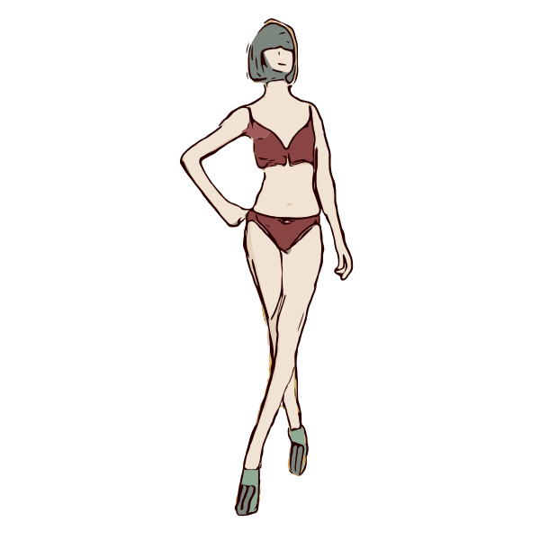 SVG Red Bikini Lady