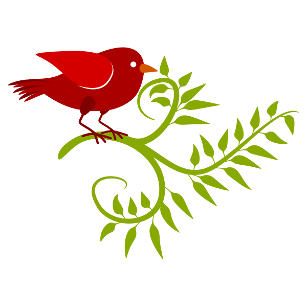 SVG Red bird in a branch