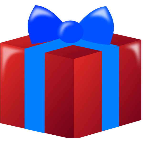 SVG Red box with blue ribbon