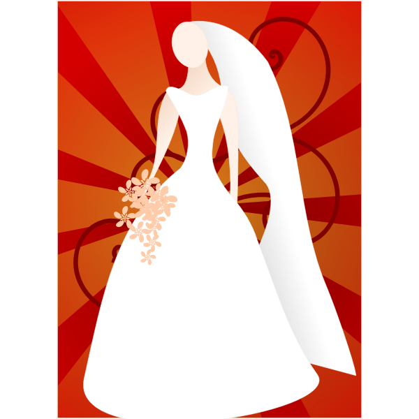 SVG Red Bride with Sunburst