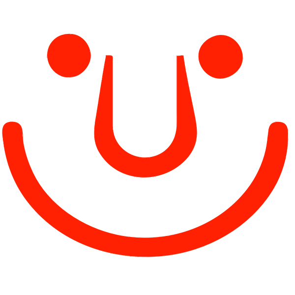 SVG Red cartoon smiley vector image