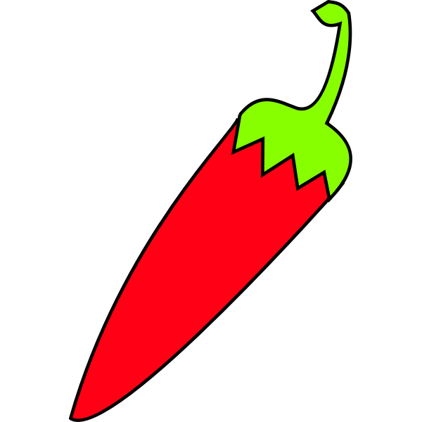 SVG red chili with green tail