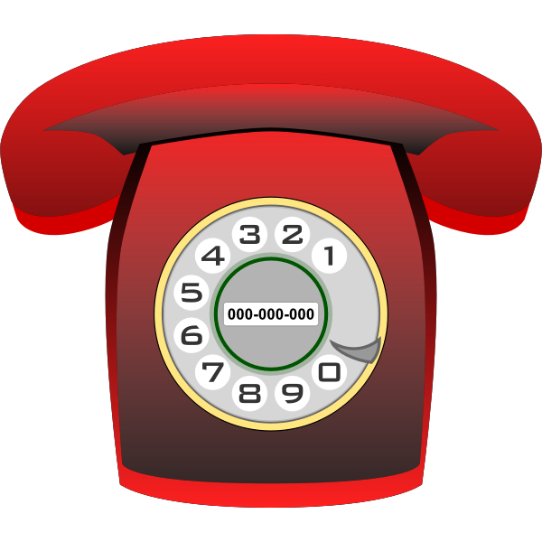 SVG Red classic phone vector clip art
